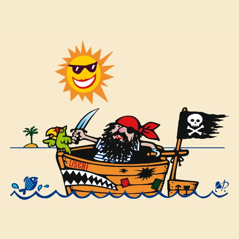 Pirat mit Schiff