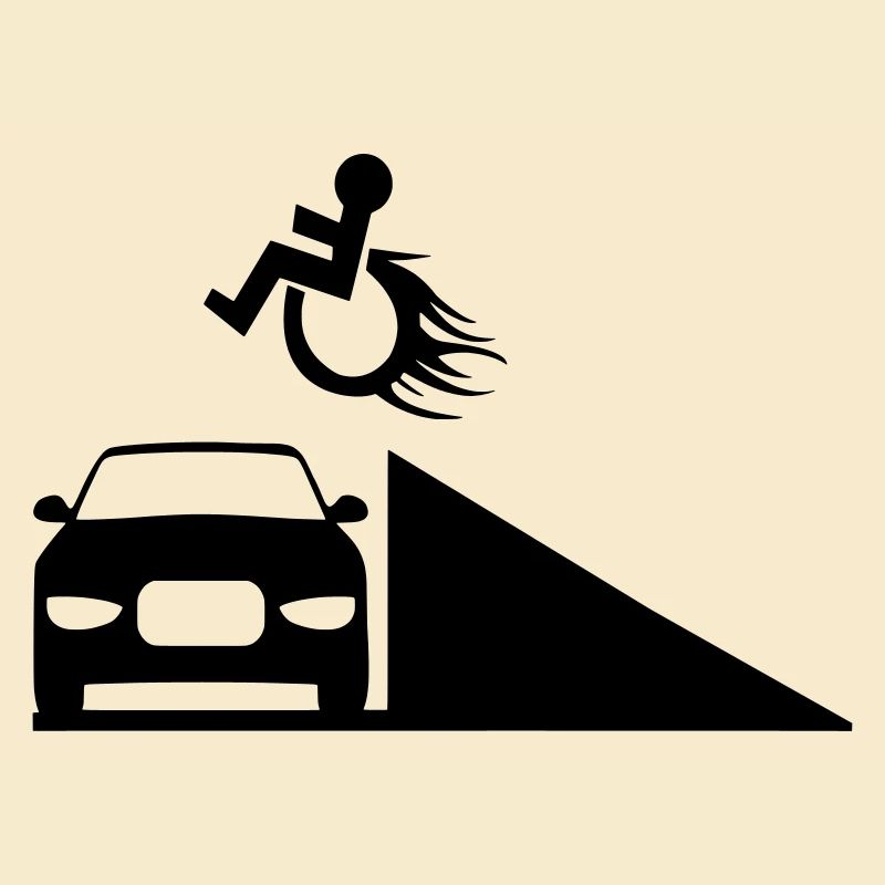 Rollstuhlfahrer springt über eine Rampe #