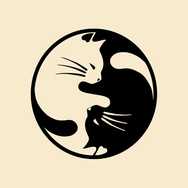 2 black and white cats embraced
