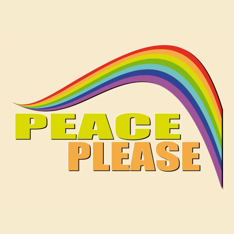 PEACE PLEASE with Rainbow