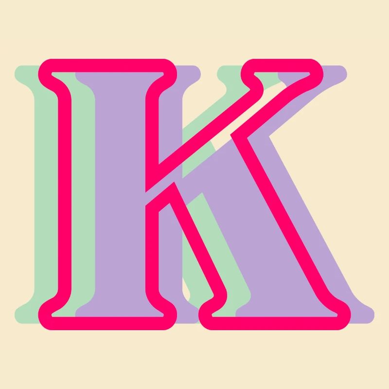 Lettre k multicolore