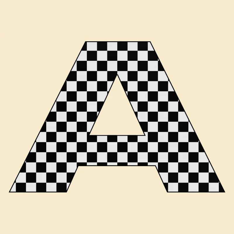 Checkerboard Pattern A in Black and White