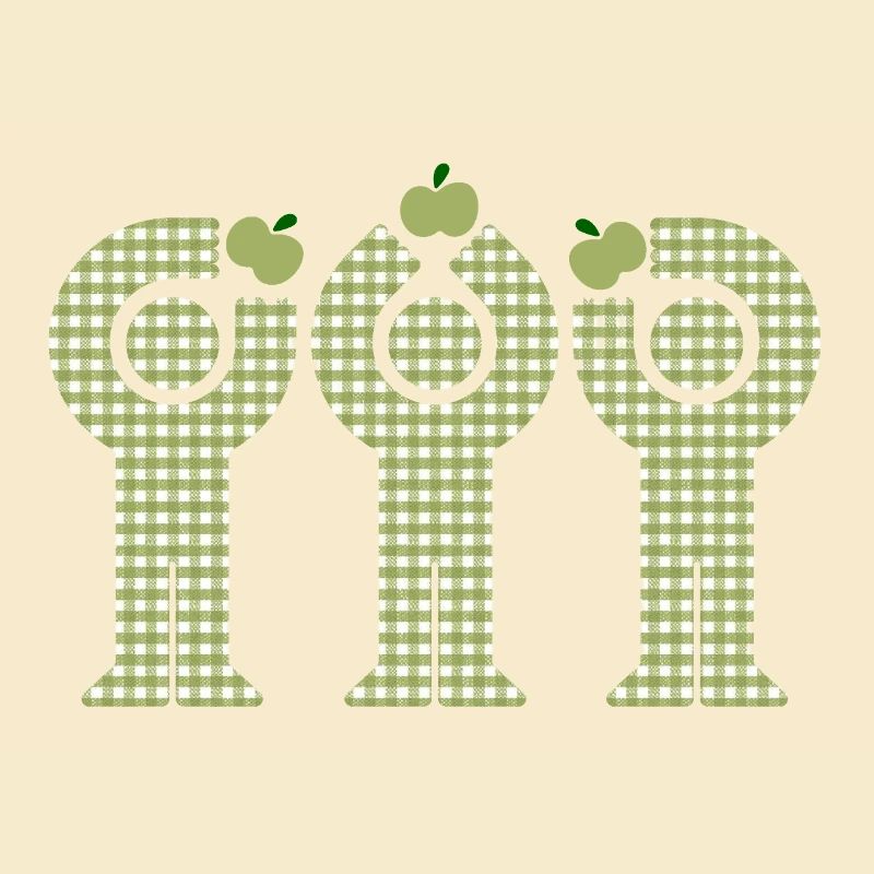 Green Gingham Minis Apfelfiguren