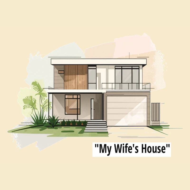 Ultramoderne Familienhausillustration