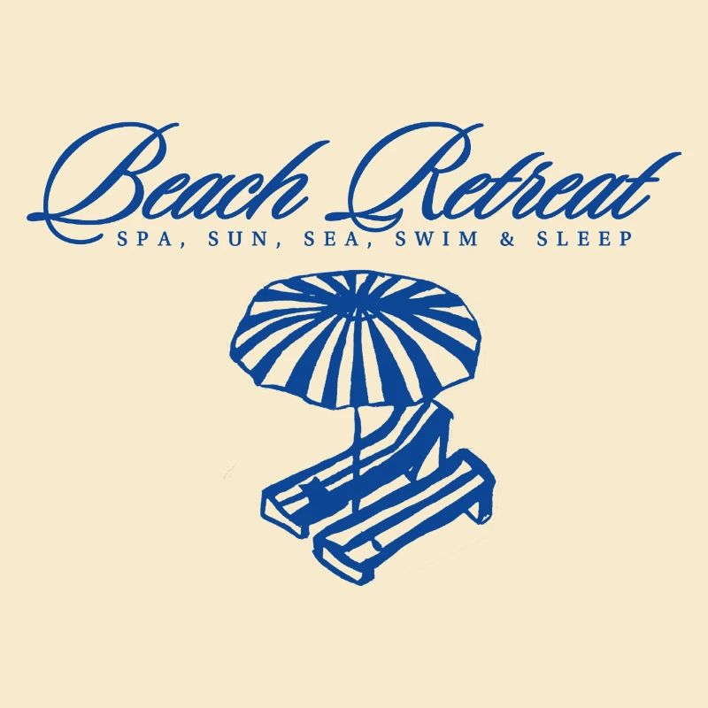 Logo de la retraite de plage avec parasol