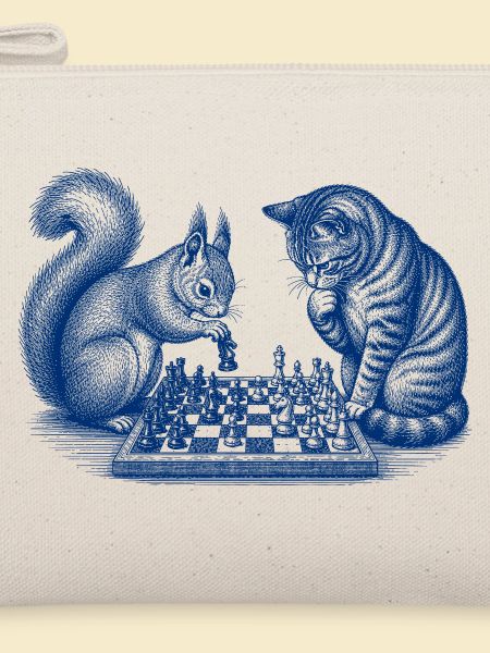 Eichhörnchen Katze Schach