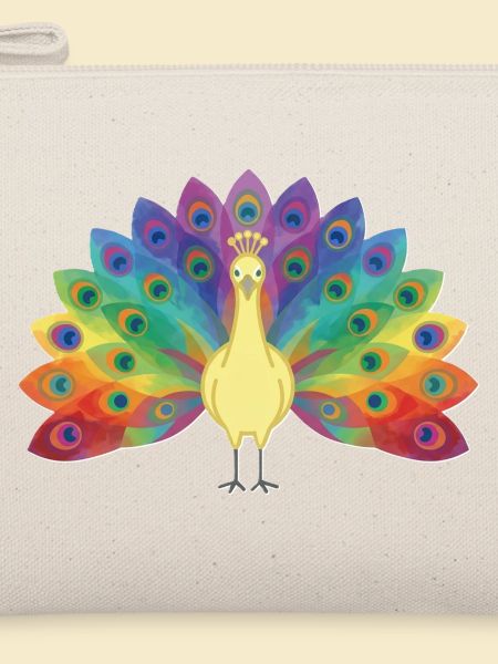 Regenbogenpfau in Federn