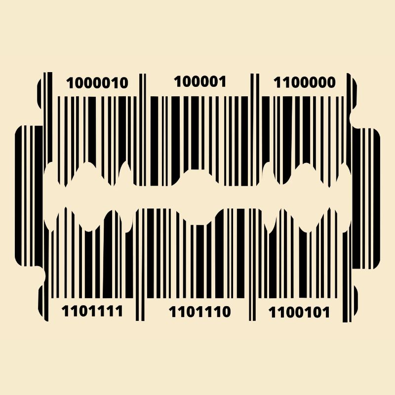 Rasierklinge mit geheim Code