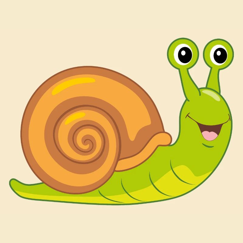 Funny smiling snail