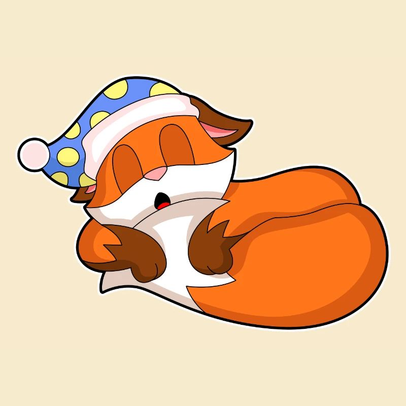 Bonnet de nuit Fox Sleeping