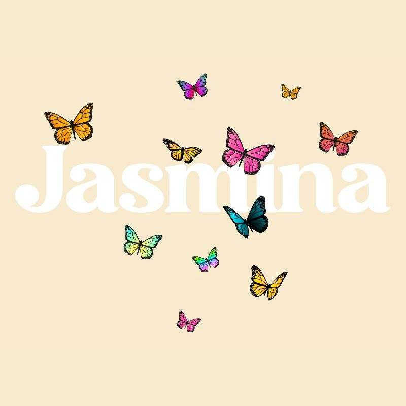 Schöner Mädchenname mit Schmetterlingen JASMINA