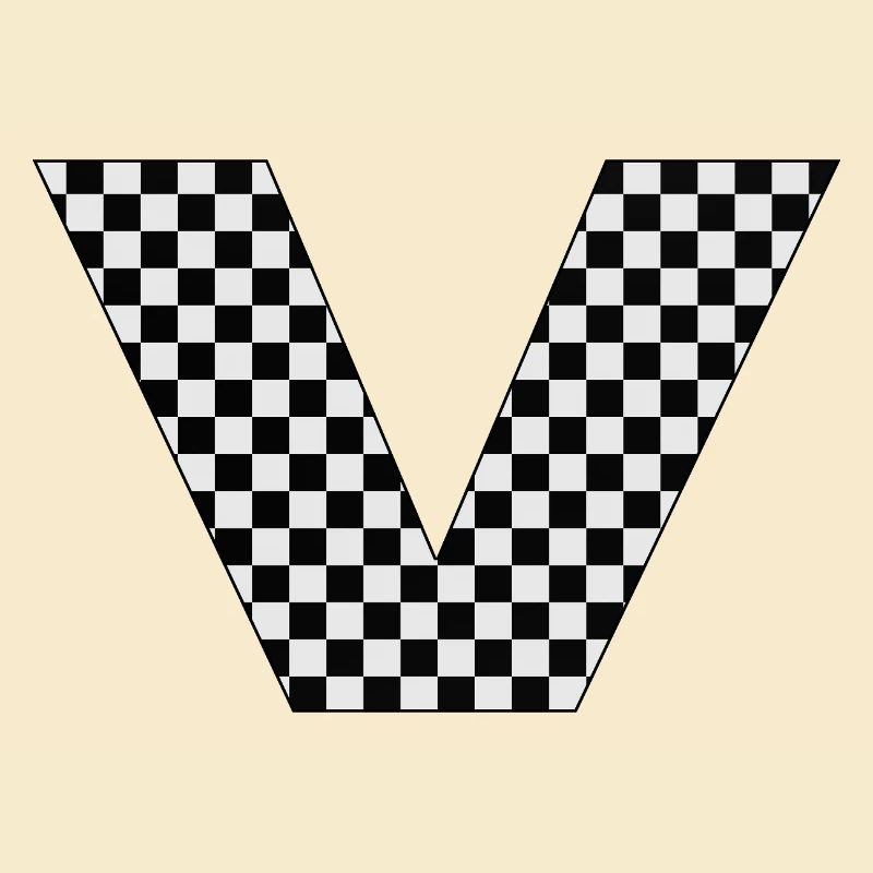 V – Checkerboard Typography Statement