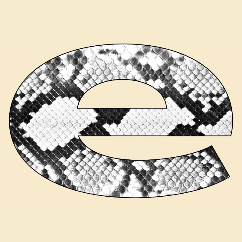 Snake pattern letter e