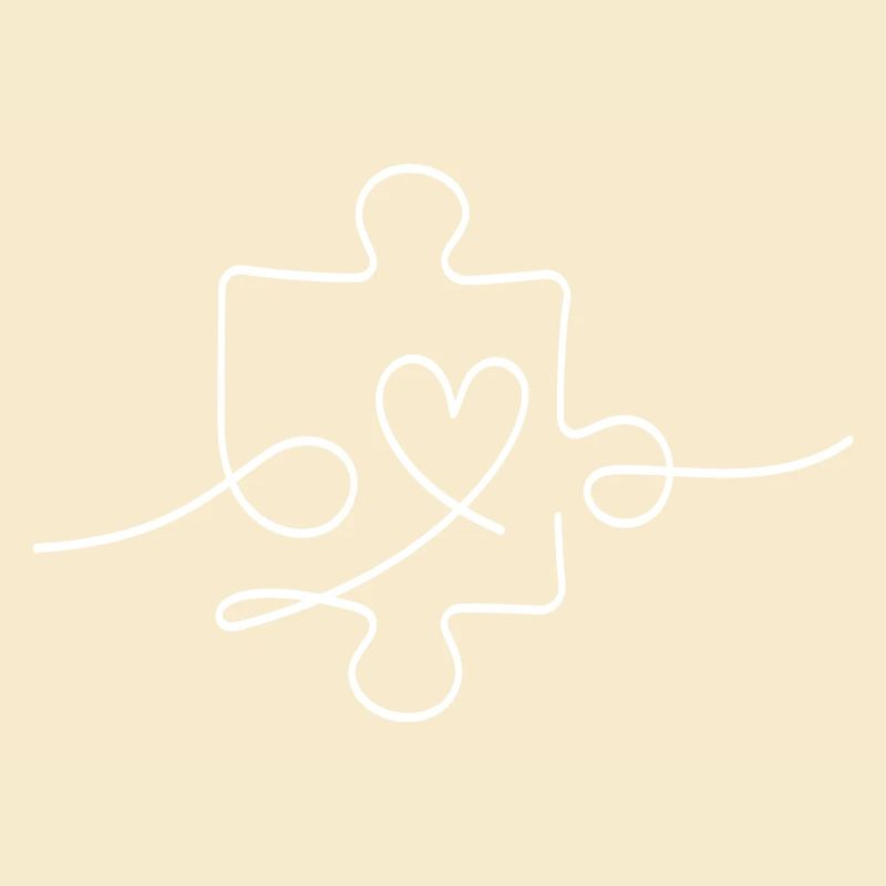 Puzzle Linie mit Herz