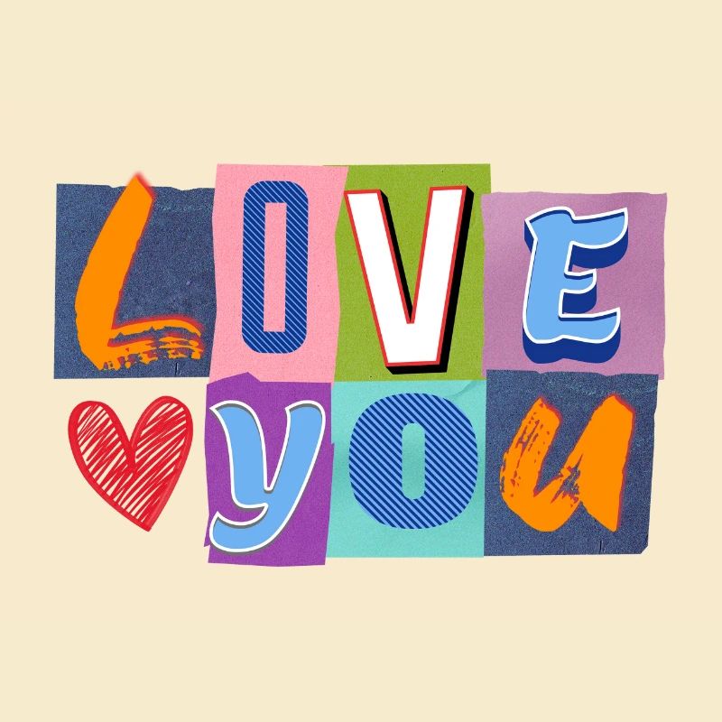 Liebe in Bunt-Collage