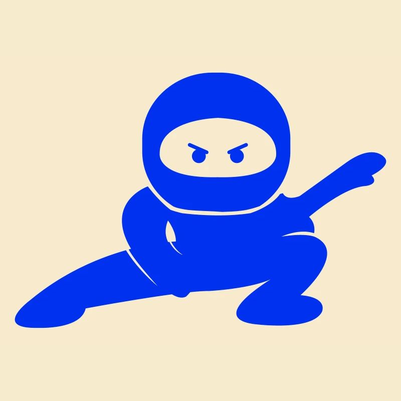 Blue ninja in action pose
