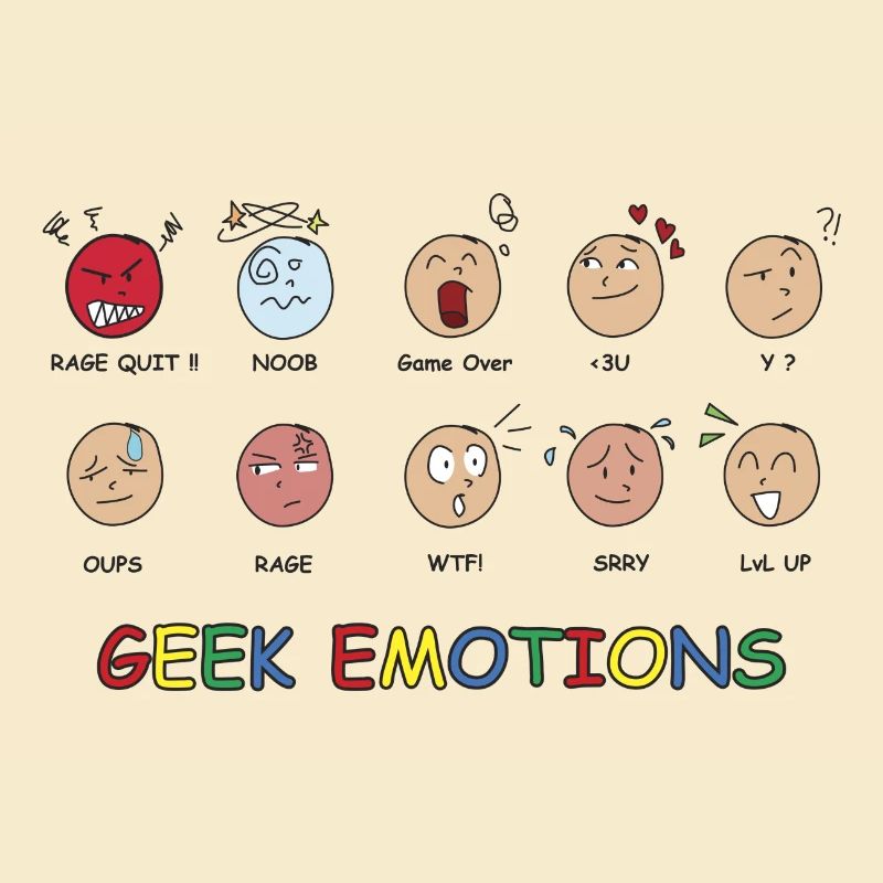 GEEK EMOTIONS - SCHWARZER TEXT