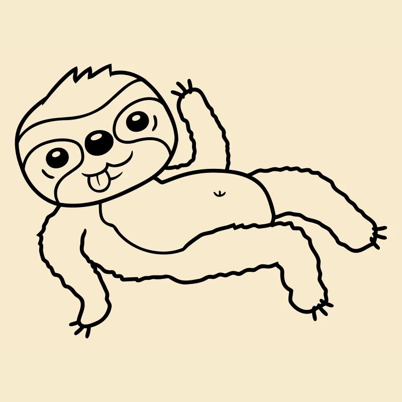 Sloth chills lying waving
