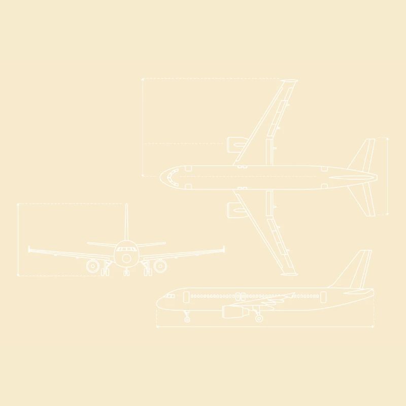 Flugzeug Blaupause technische Zeichnung