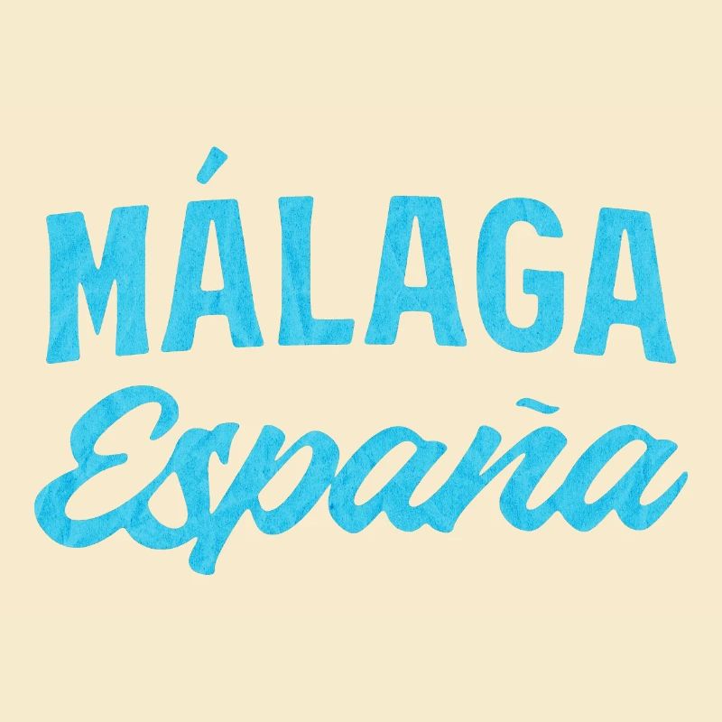 Málaga España Blaues Script-Design