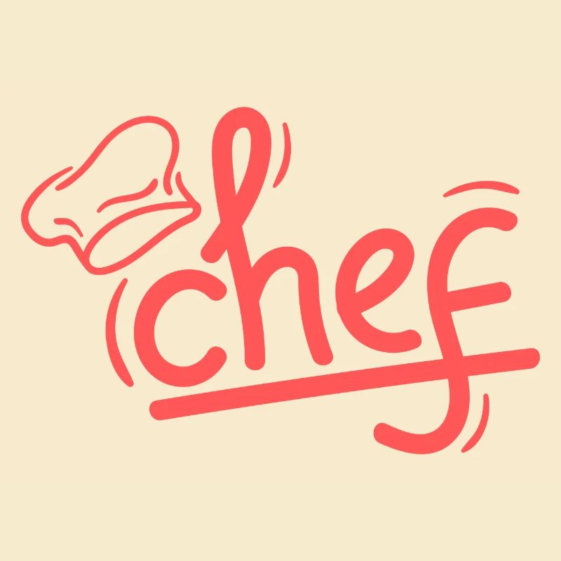 Red Chef Sketch Elegant