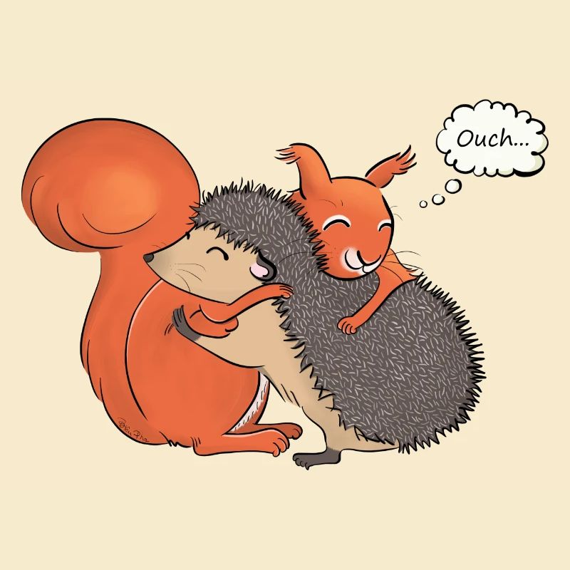 Eichhörnchen und Heckenumarmung