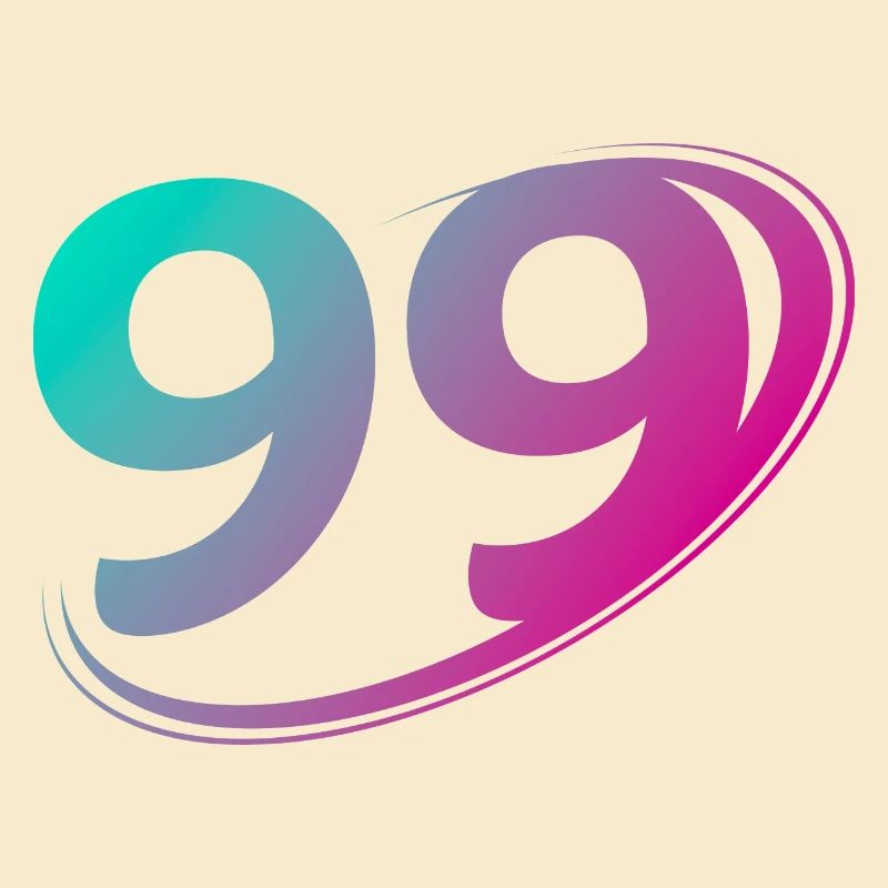 Numéro 99 multicolore