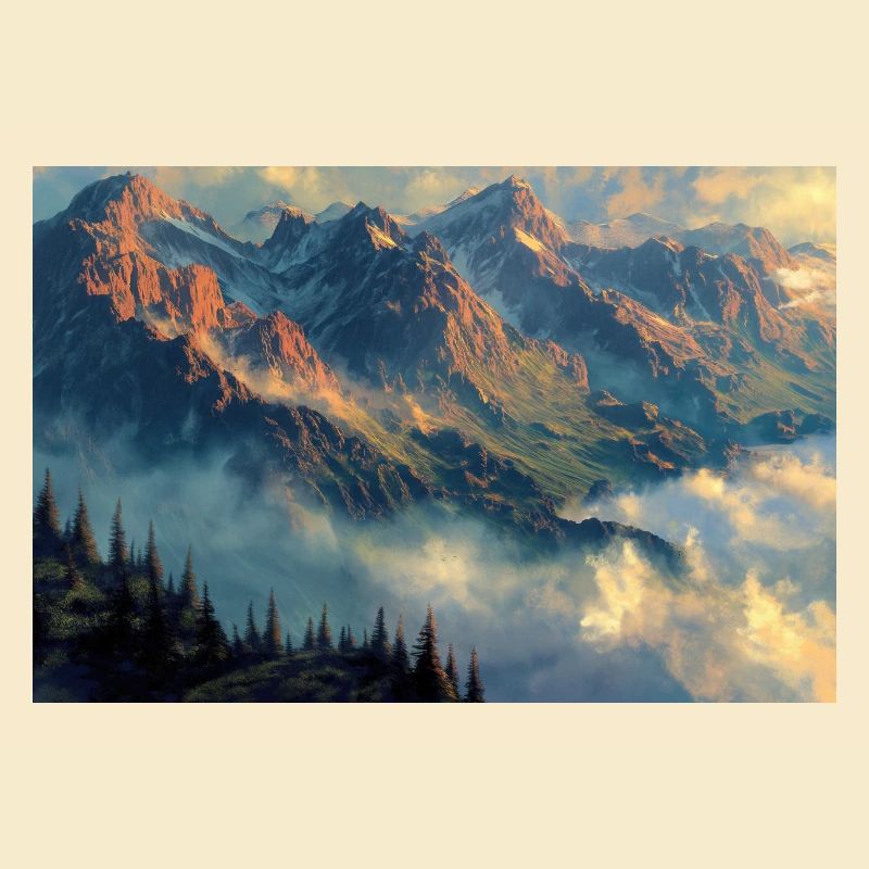 Berglandschaft Illustration Poster