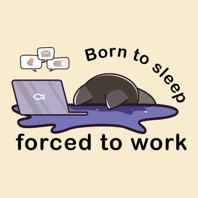 Né pour dormir forcé de travailler chat mignon travail