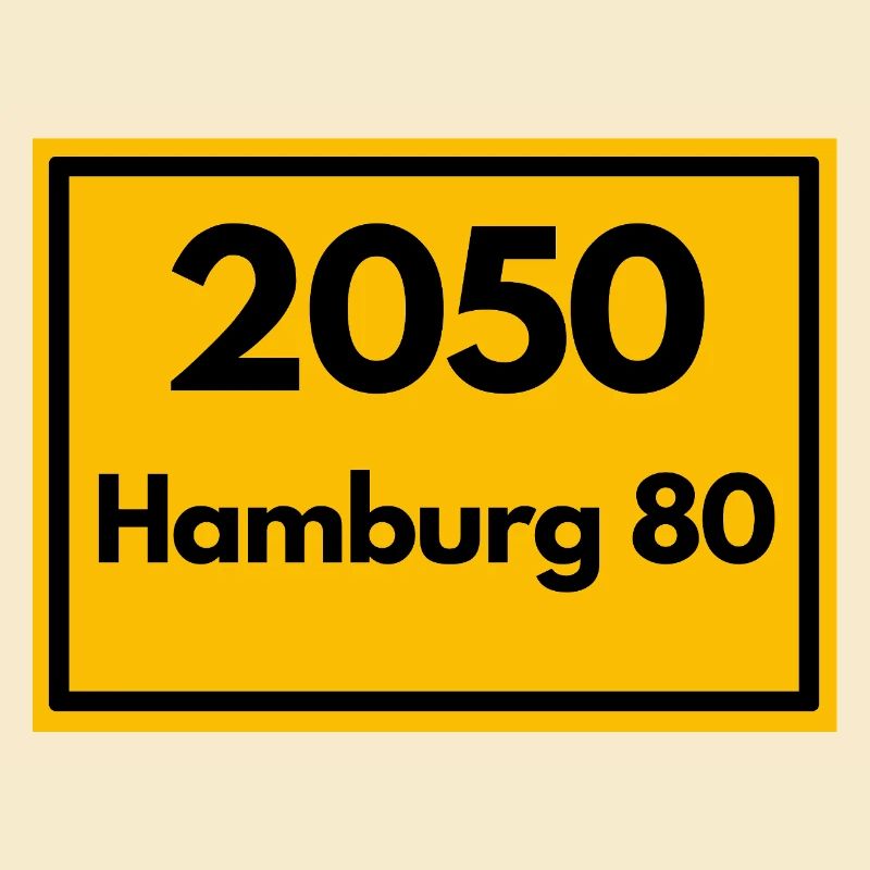Panneau de lieu - puis rétro ancien code postal 2050 HAMBOURG 80