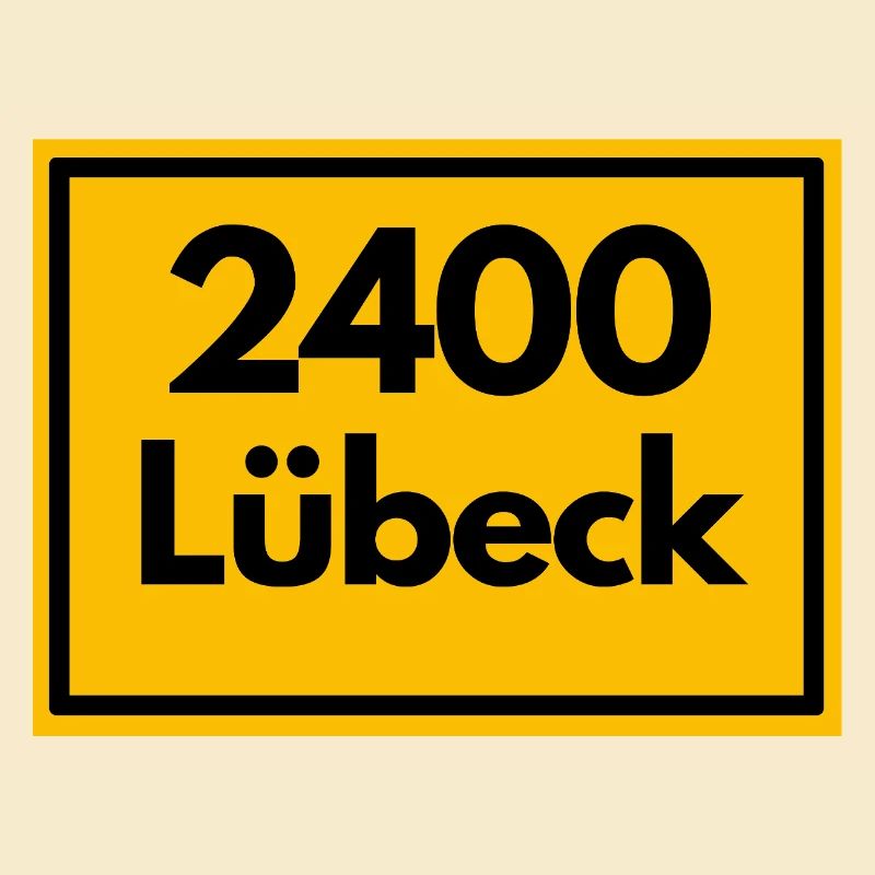 Place sign - then retro old zip code 2400 LÜBECK