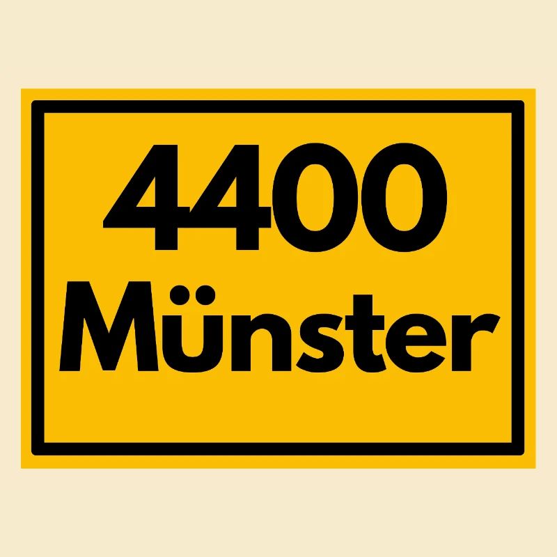 Town sign - then retro old zip code 4400 MÜNSTER