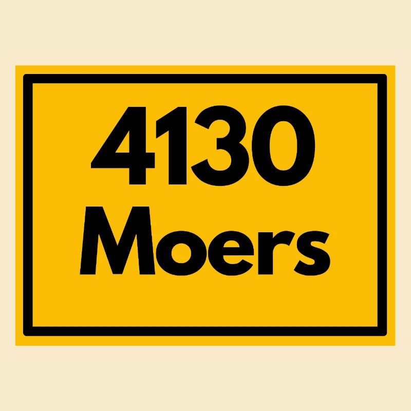 Town sign - then retro old zip code 4130 MOERS