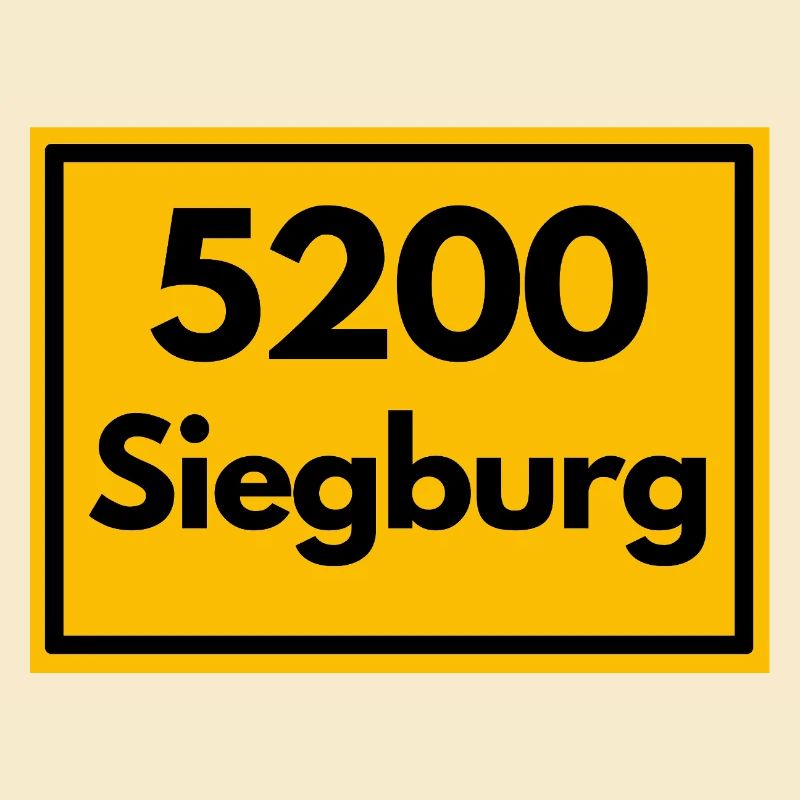 Place sign - then retro old zip code 5200 SIEGBURG