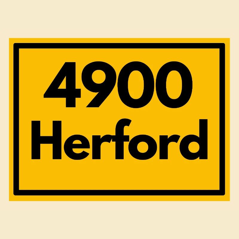 Place sign - then retro old zip code 4900 Herford