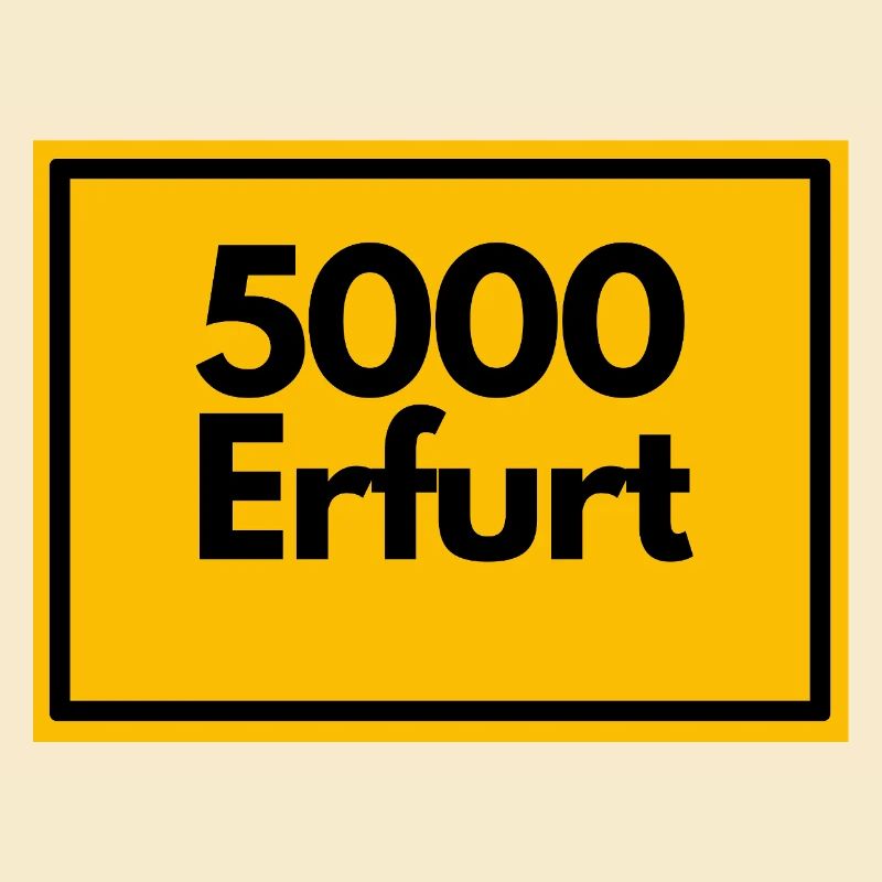 Town sign - then retro old zip code 5000 ERFURT
