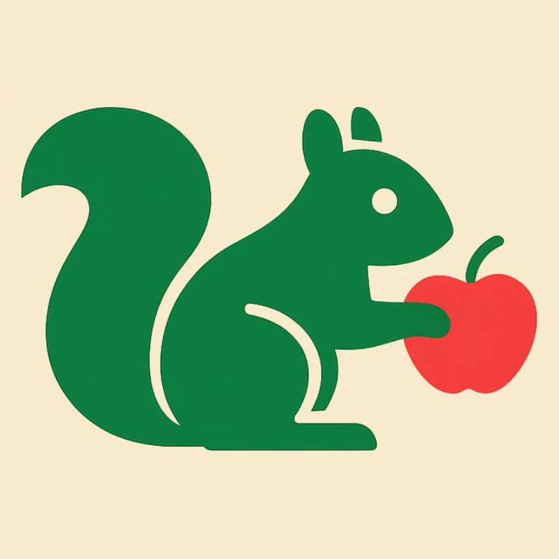 Green Squirrel with Apple