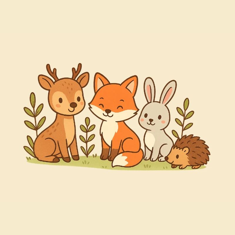 Forest Friends: Fox Deer Hare