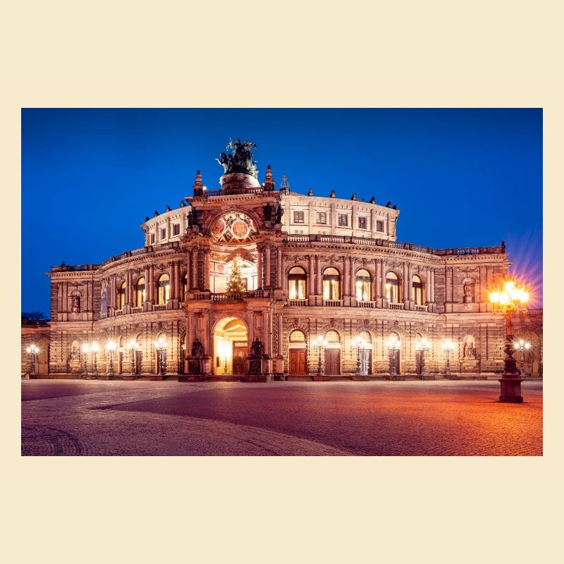 Dresden Semperoper in the evening light