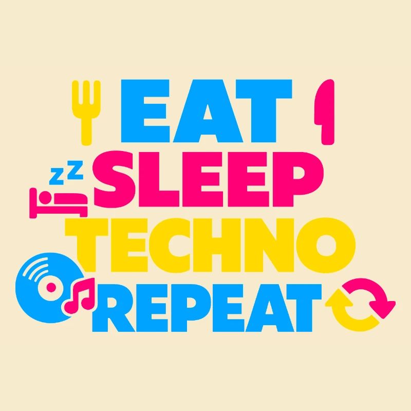 Mange Sommeil Techno Explosion Répétée des Couleurs