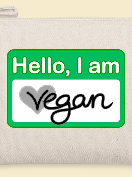 Hello, I am vegan Namensschild