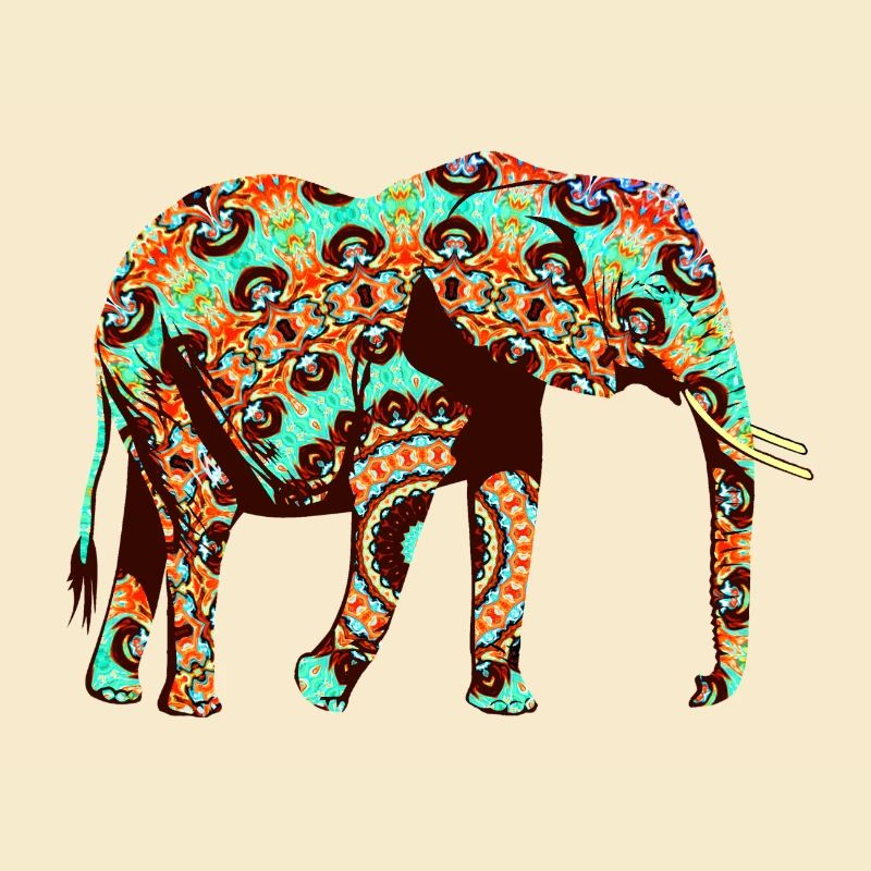 Indian elephant mandala pattern