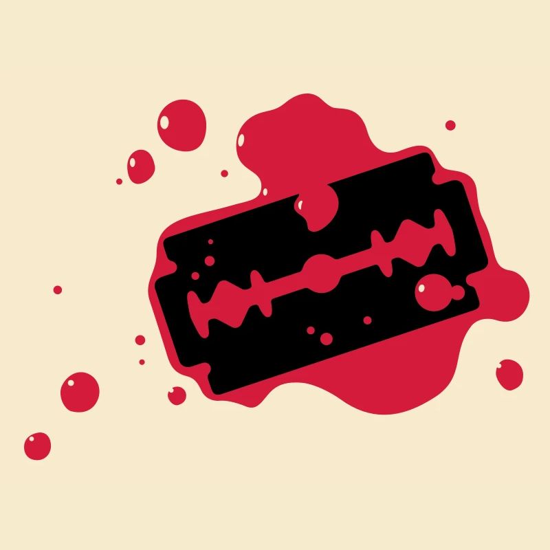 Rasierklinge mit Blut