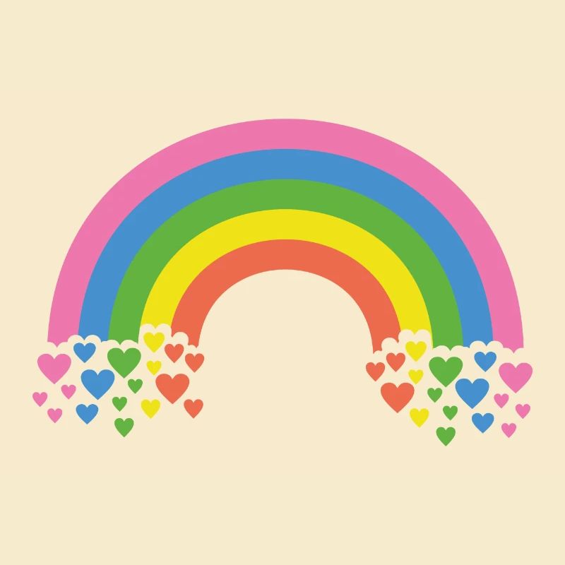 Regenbogen mit Herzen