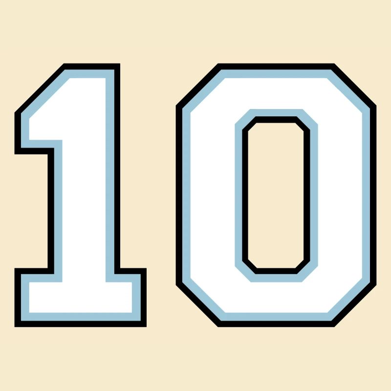 Nummer 10 (anpassbare Farben)