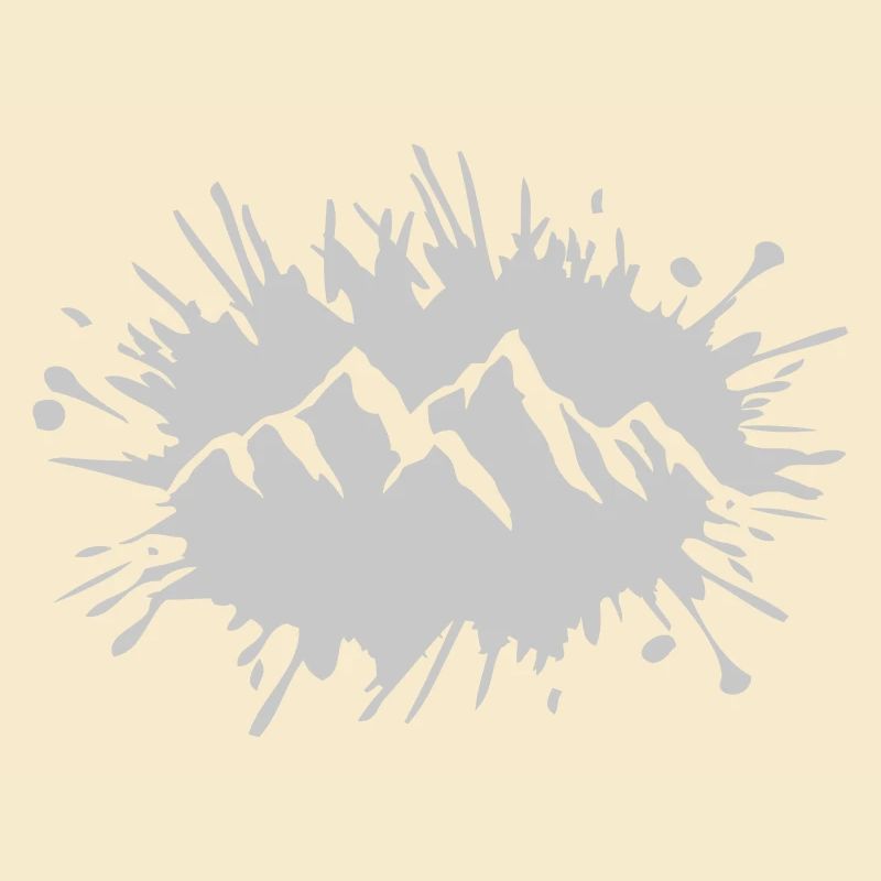 Paint splash drops mountains landscape