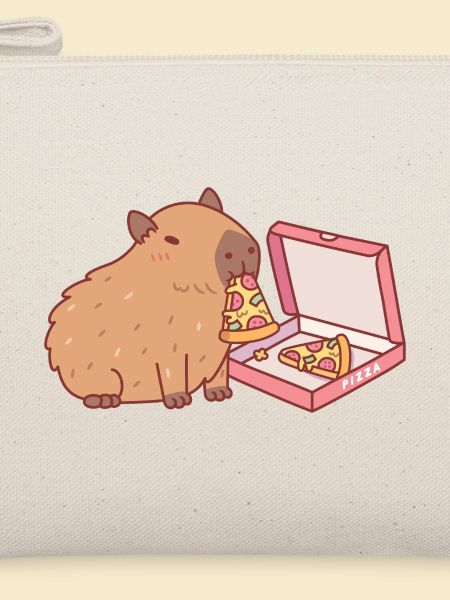 Süßes Capybara isst Pizza