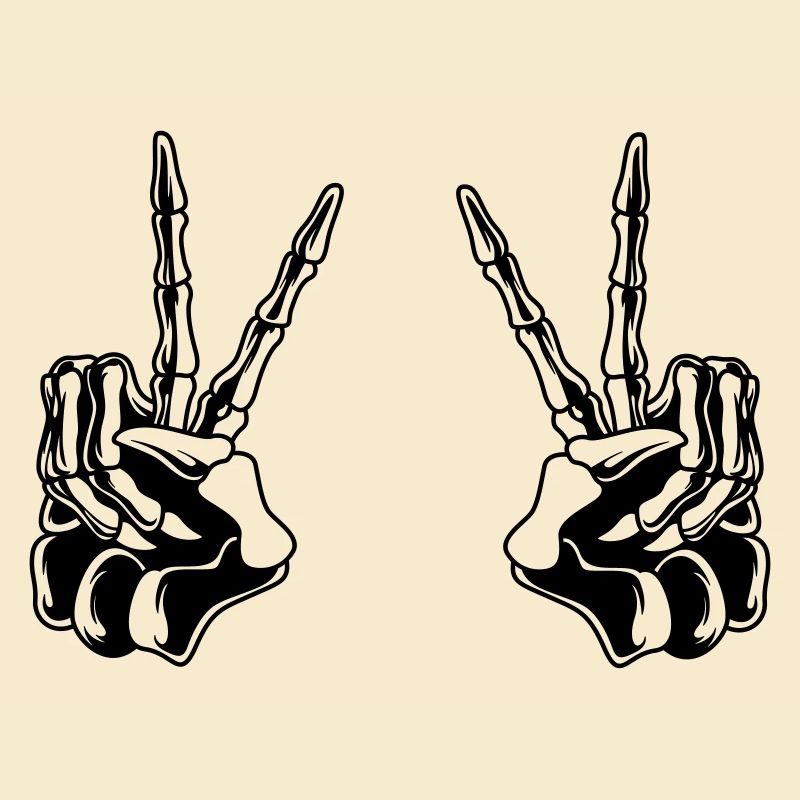 Skull Peace Hand