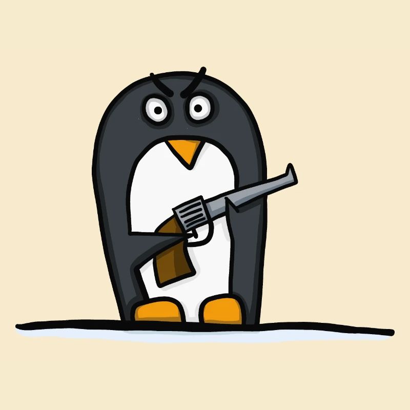 Pinguin mit Pistole