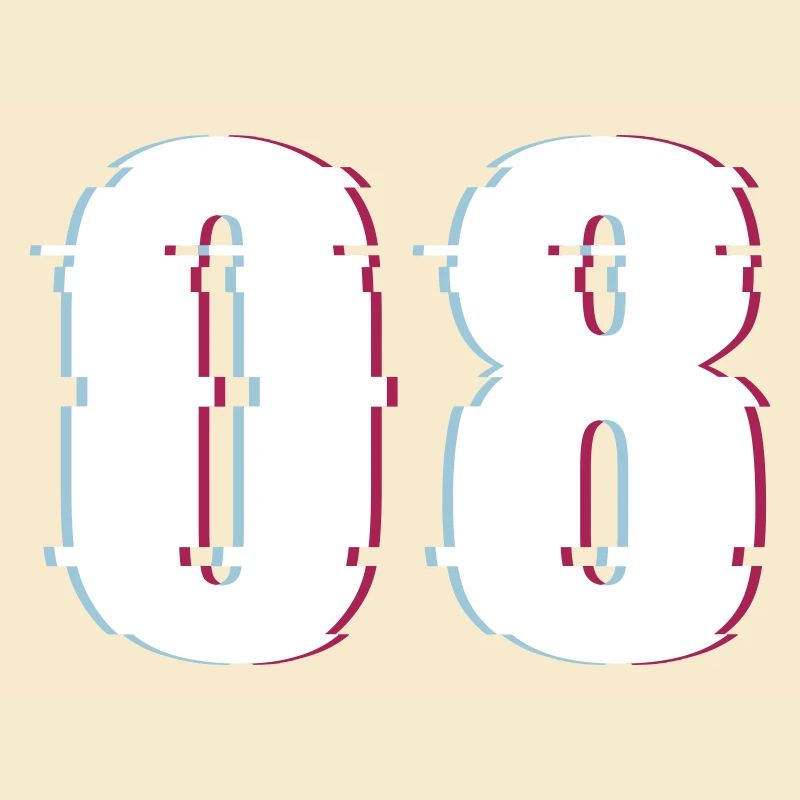 Eight 8 Number 08 Effect Distorted Number